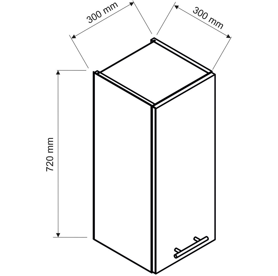 Max W30 Pl  kuhinjski element  30x30x72 cm sivi