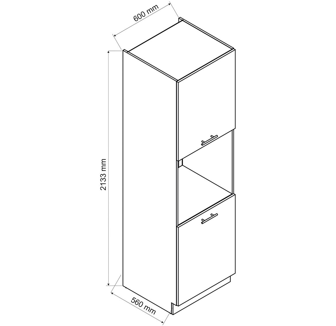 Max D60pk 2133 Pl kuhinjski element za rernu 60x56x213,3 cm belo/zeleni