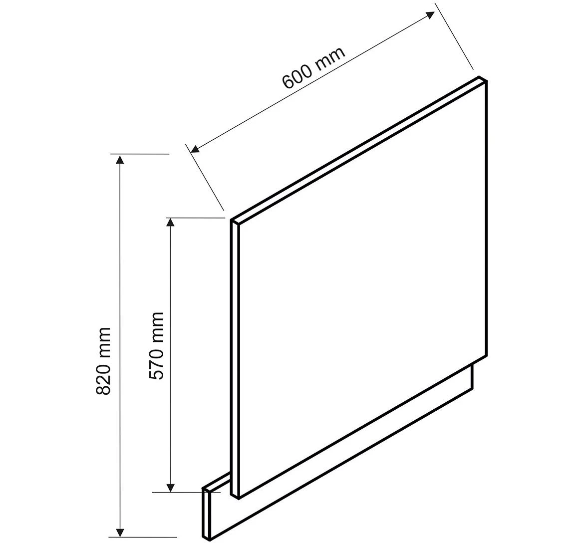 Max 60po front za sudomašinu 59,6x1,6x57 cm sivi