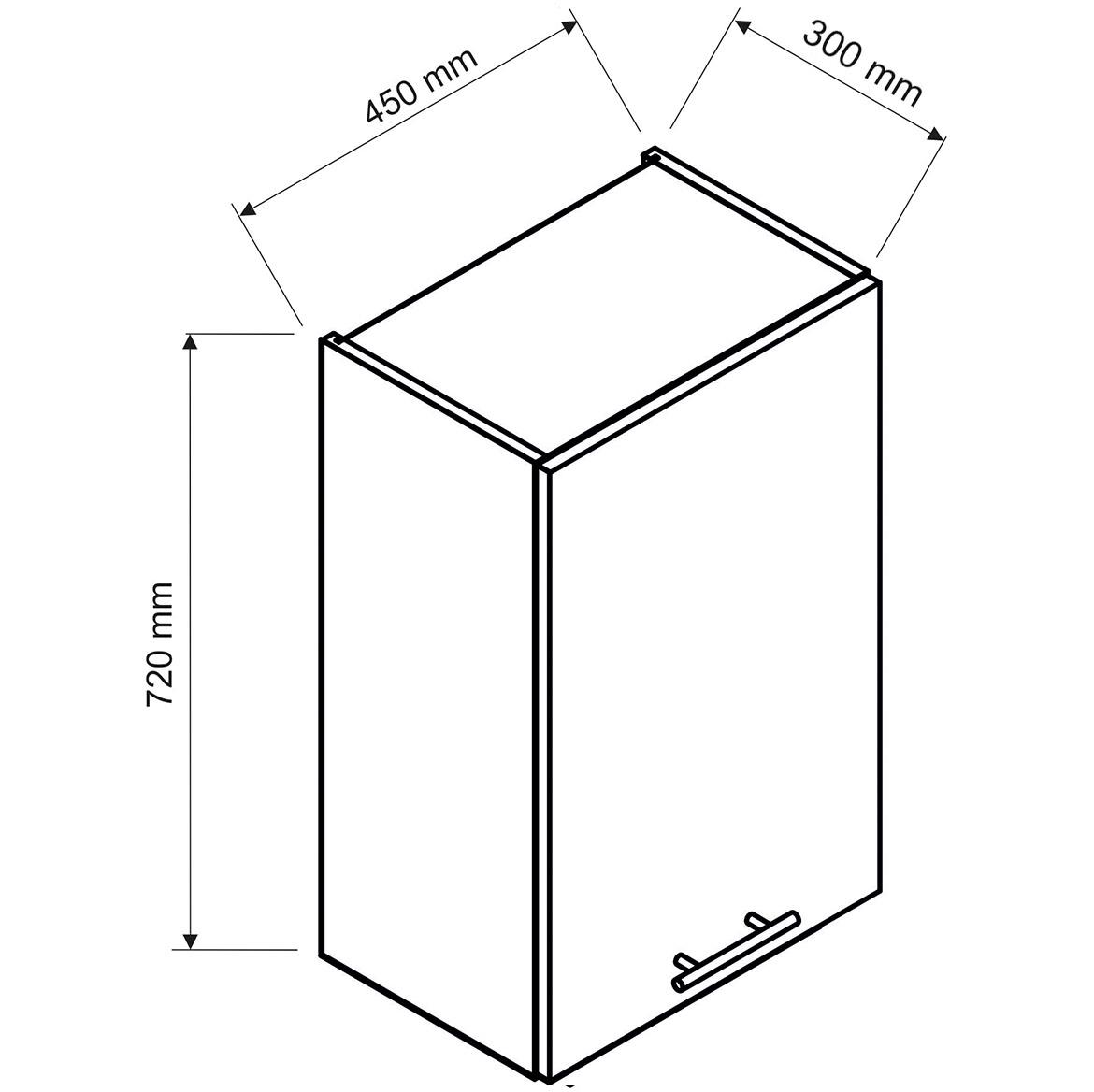 Kate w45 pl kuhinjski element  45x30x72 cm beli