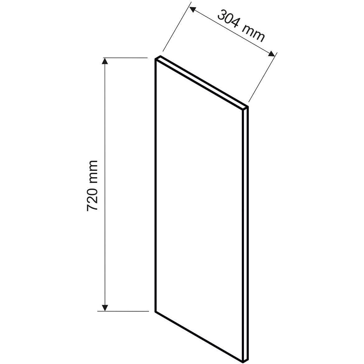 Kate 720x304 bocna strana 30,4x1,9x72 cm siva