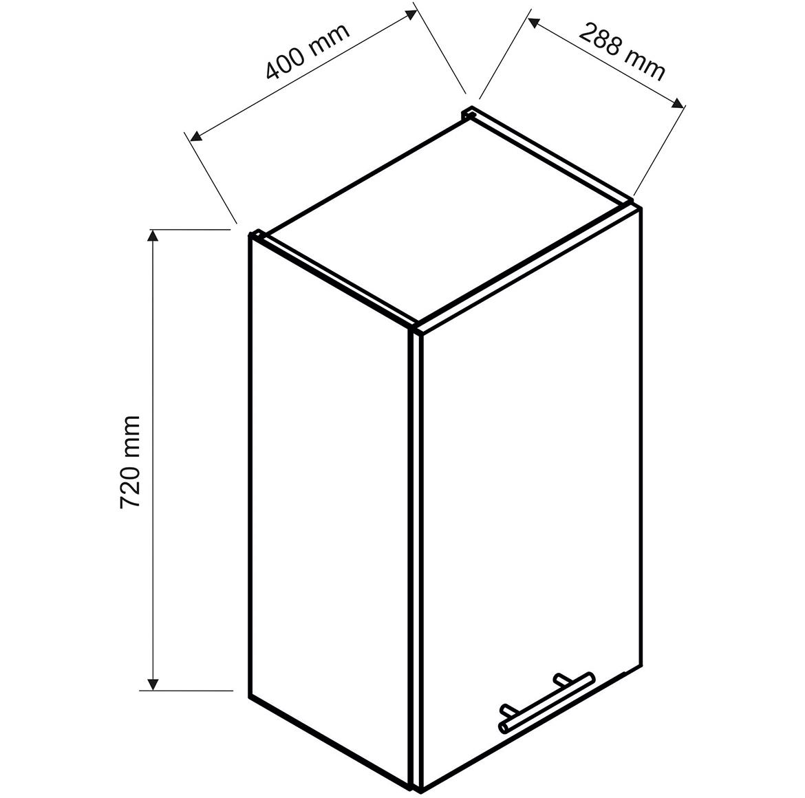 Vera W40 R/L kuhinjski element 40x28,8x72 cm beli