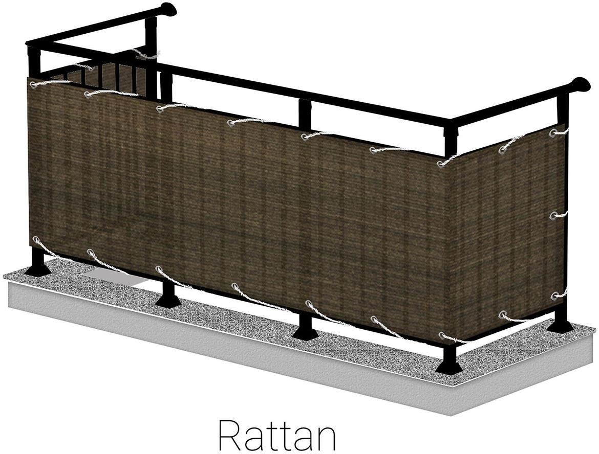 Zaštita od pogleda za balkon 75cmx600cm wenge ratan