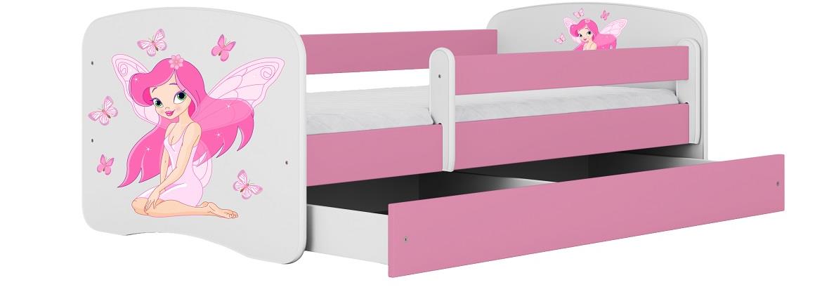 Babydreams krevet sa podnicom i dušekom 90x164x61 cm rozi/print vile
