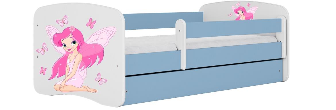 Babydreams krevet sa podnicom i dušekom 90x164x61 cm plavi/print vile