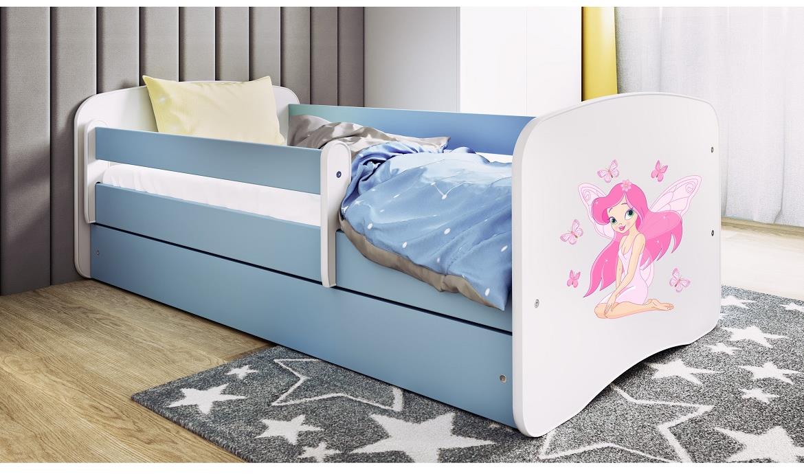Babydreams krevet sa podnicom i dušekom 90x164x61 cm plavi/print vile