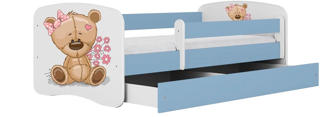 Babydreams krevet sa podnicom i dušekom 80x144x61 cm plavi/print medvedica