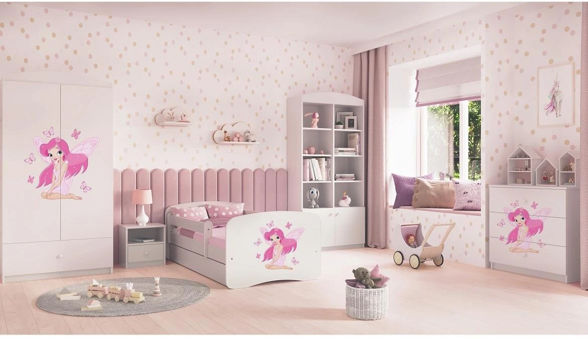 Babydreams krevet sa podnicom i dušekom 80x144x61 cm beli/print vile