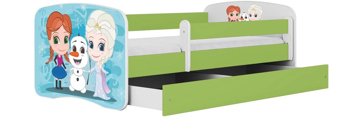 Babydreams krevet sa podnicom i dušekom 80x144x61 cm zeleni/print Frozen