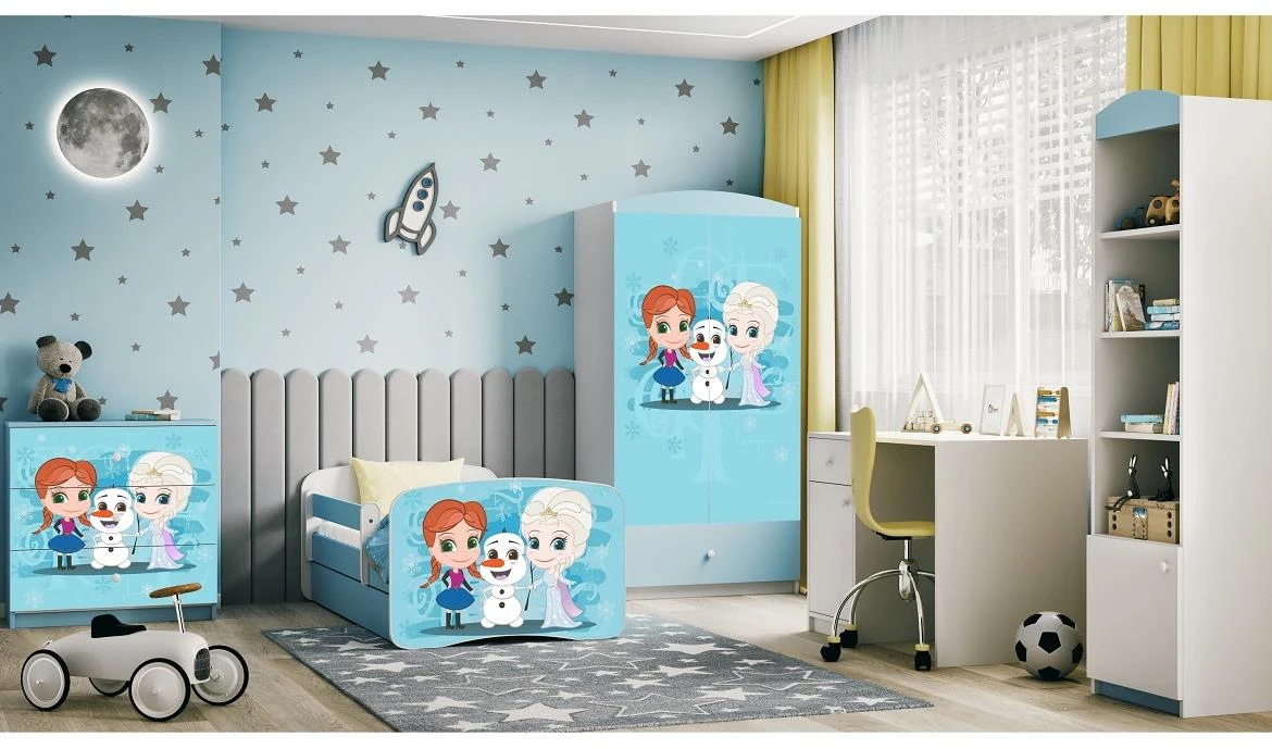 Babydreams krevet sa podnicom i dušekom 80x144x61 cm plavi/print Frozen