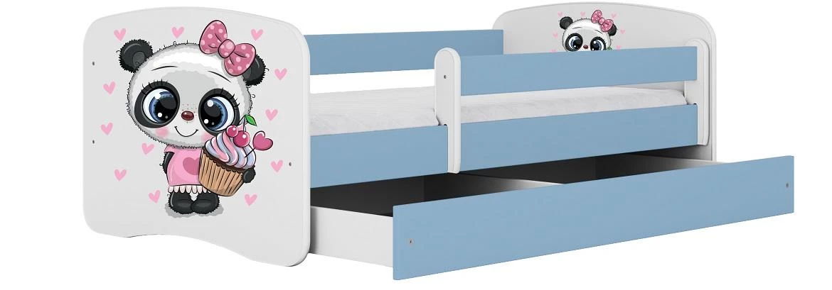 Babydreams krevet sa podnicom i dušekom 80x144x61 cm plavi/print pande