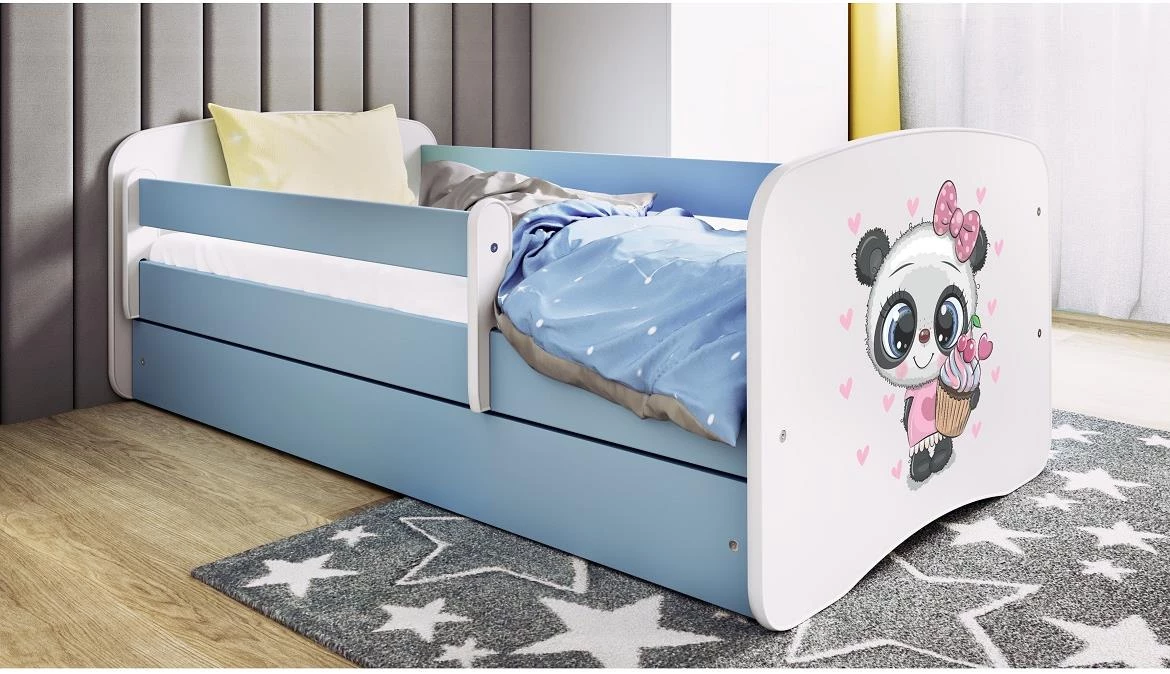 Babydreams krevet sa podnicom i dušekom 80x144x61 cm plavi/print pande