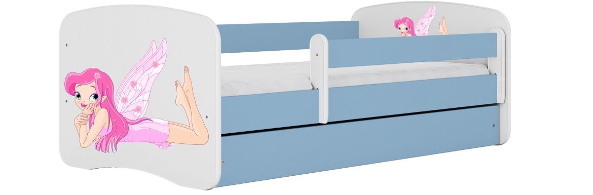 Babydreams krevet sa podnicom i dušekom 90x164x61 cm plavi/print vile 1