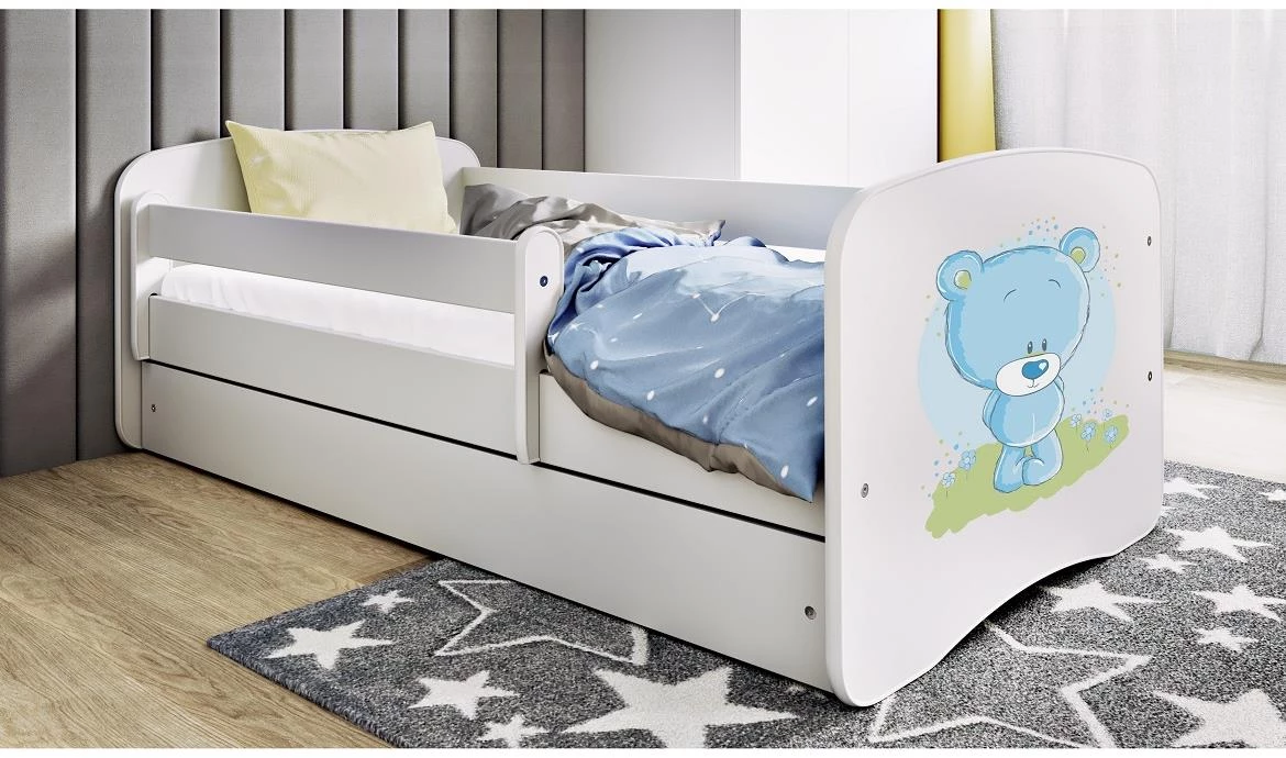 Babydreams krevet sa podnicom i dušekom 80x144x61 cm beli/print medvedica 2