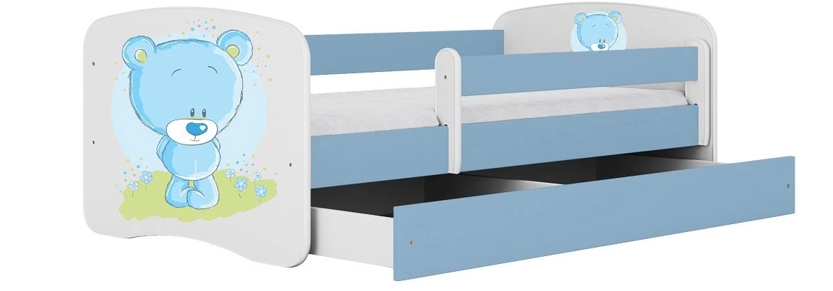 Babydreams krevet sa podnicom i dušekom 80x144x61 cm plavi/print medvedica 2
