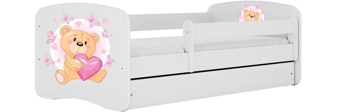 Babydreams krevet sa podnicom i dušekom 80x144x61 cm beli/print medvedica 1