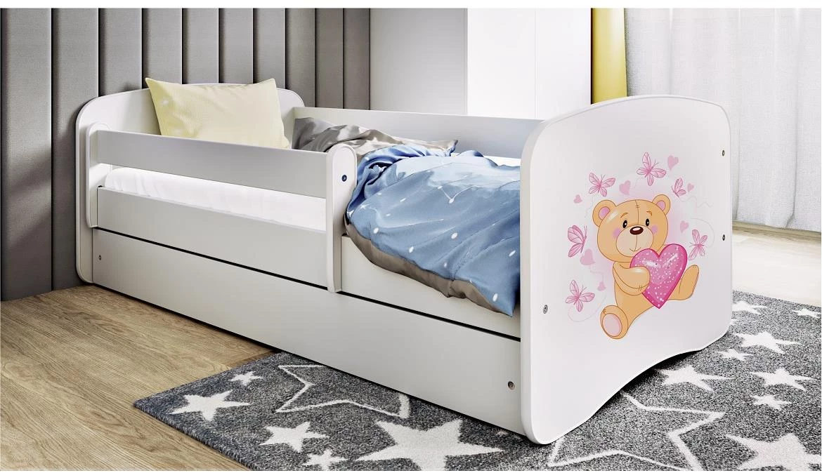 Babydreams krevet sa podnicom i dušekom 80x144x61 cm beli/print medvedica 1
