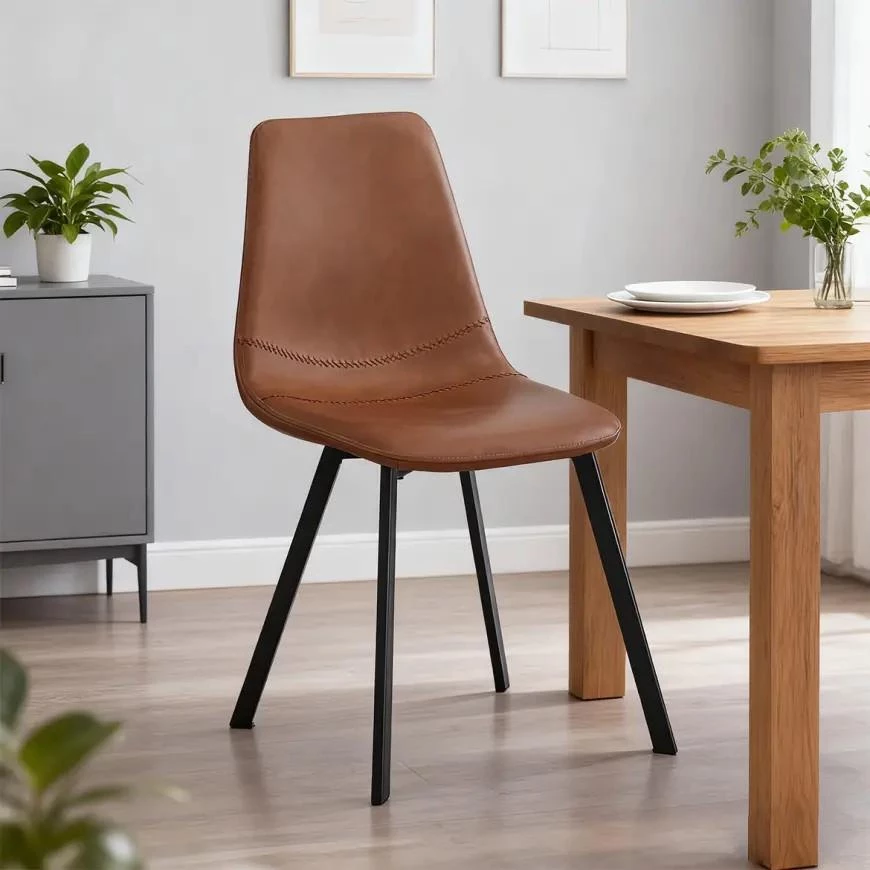 Eliot Kt-Y2286 Pu-19 stolica 45x56x86 cm smeda eko koža