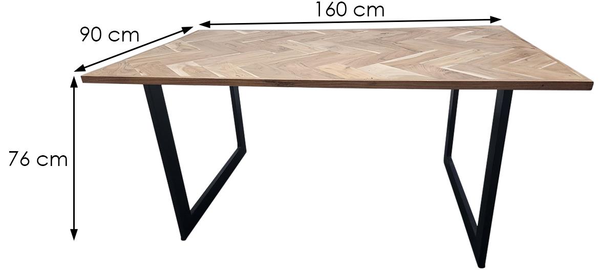 Greg SC-322 sto 160x90x76 cm natur/crni metal