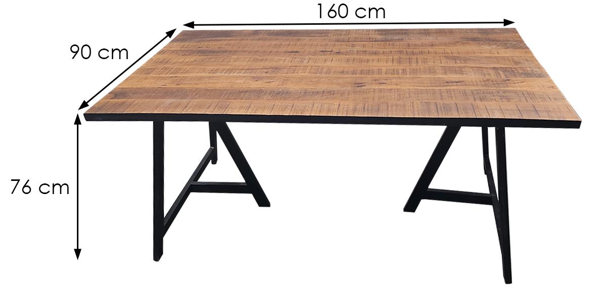 Leo SC-116 sto 160x90x76 cm natur/crni metal