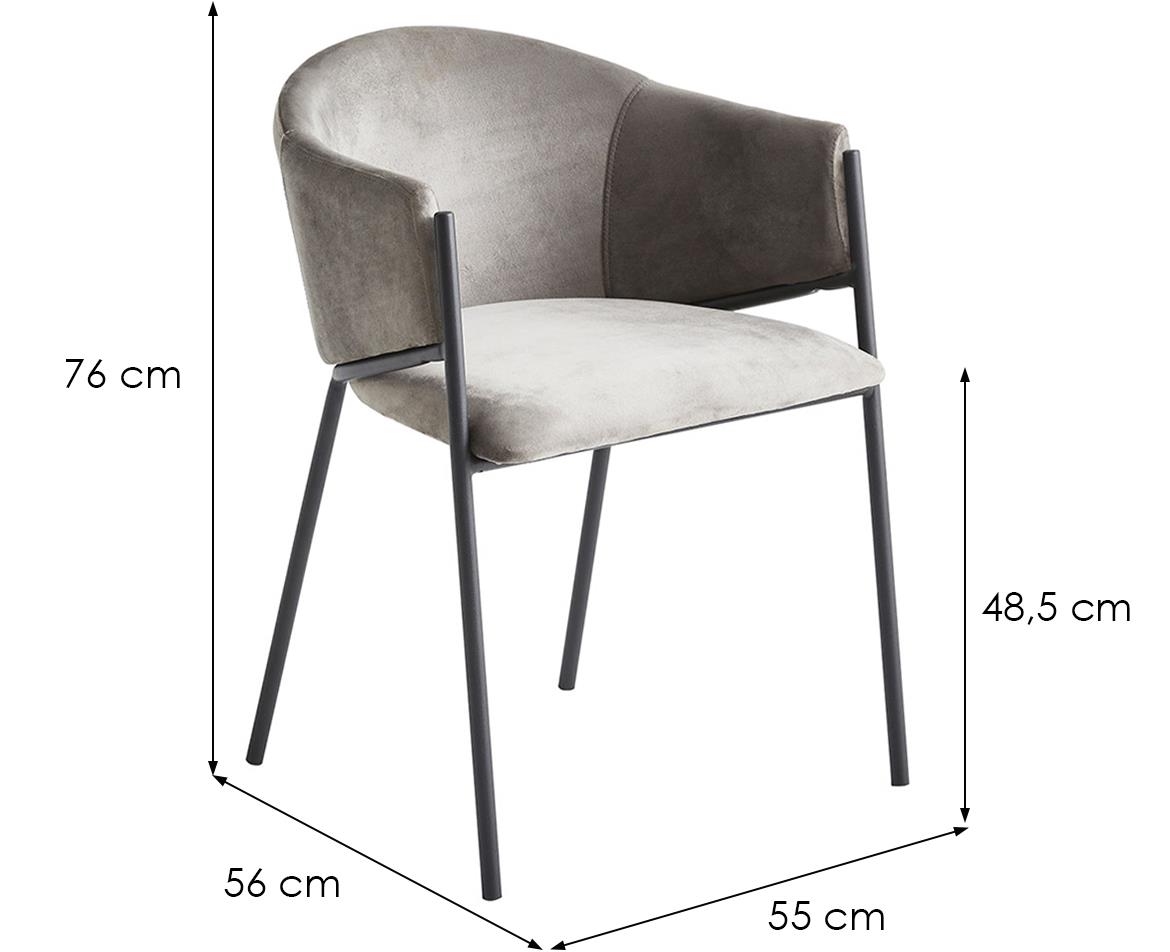 Otto 80248b stolica 55x56x76 cm siva