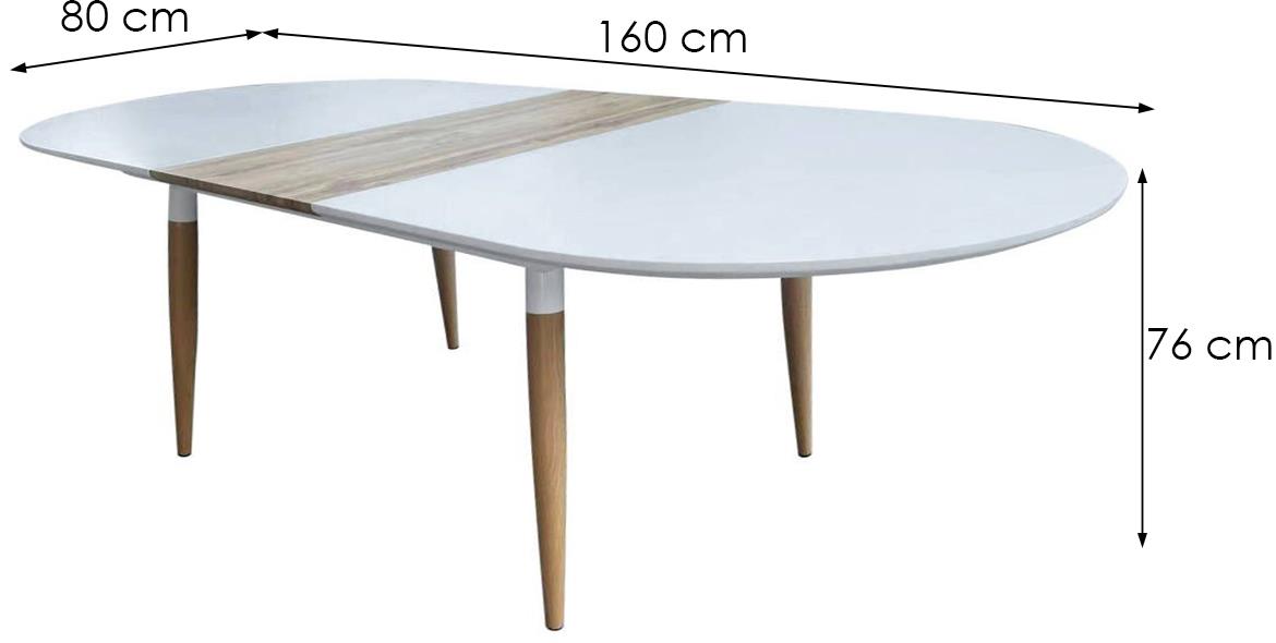 Cristo DT-2145 sto 160x80x76 cm bela