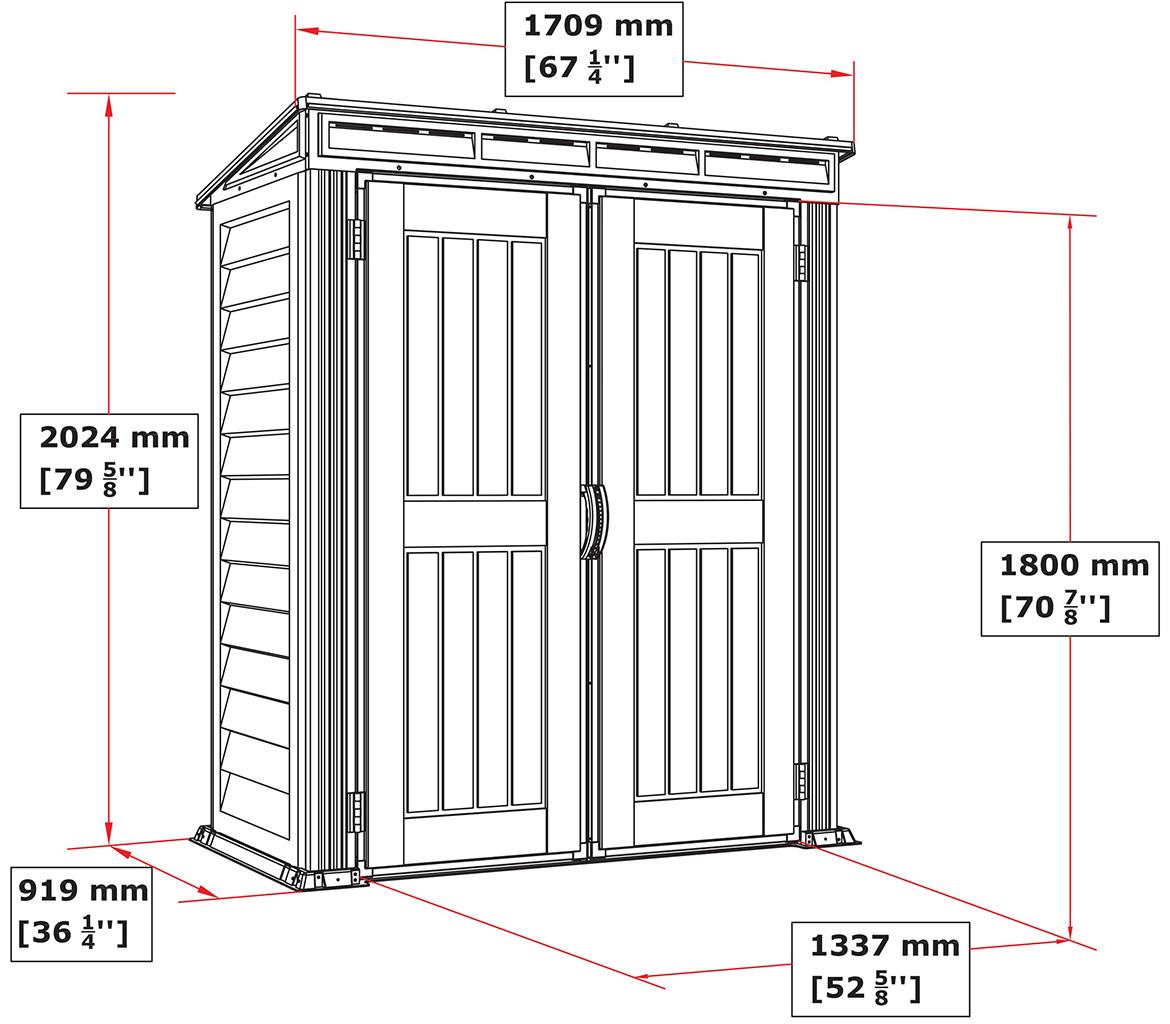 Baštenska kucica Yardmate Pent Plus 171x92x202 cm