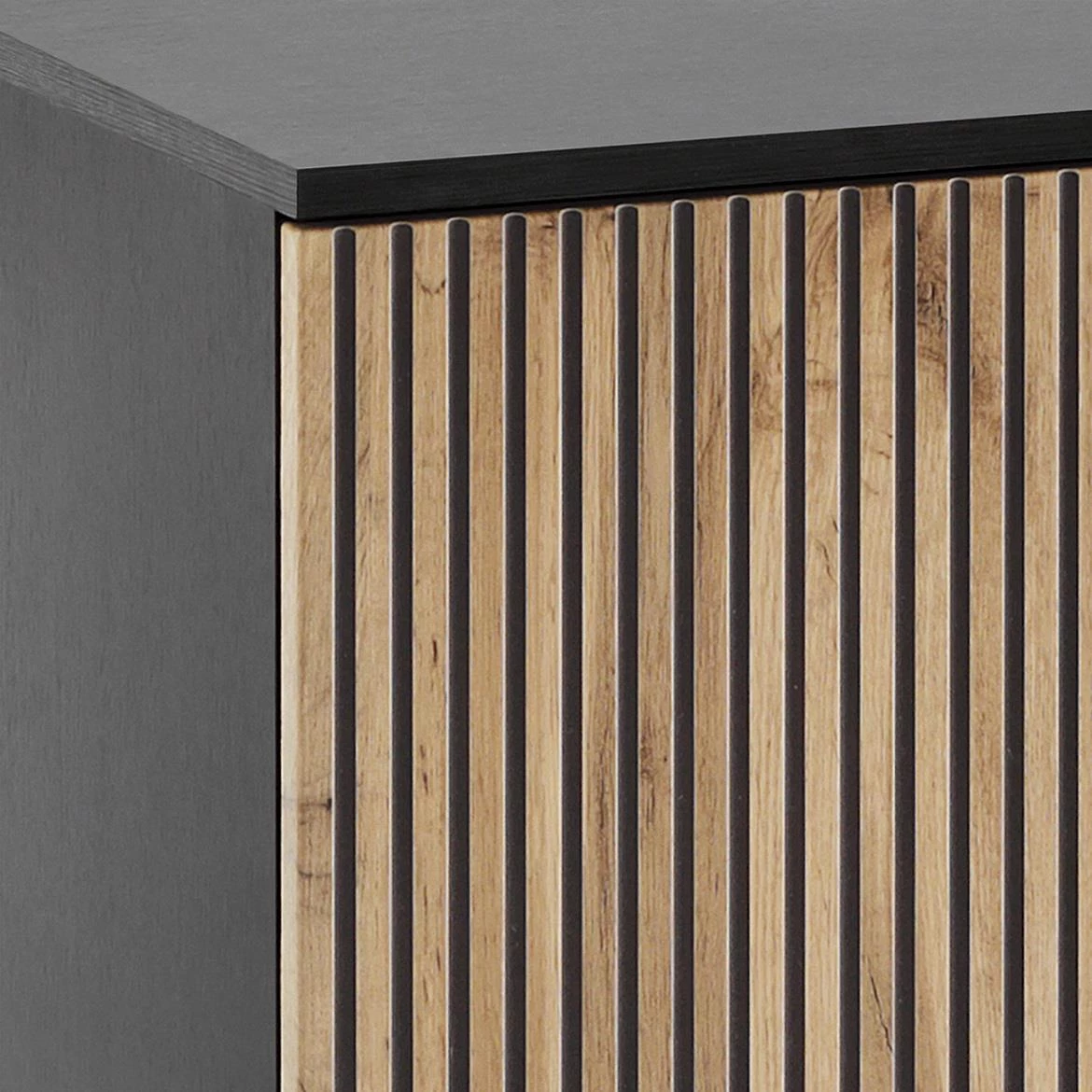 Sento WT104 vitrina 2 vrata 104x39x126 cm crna/natur (wotan hrast)