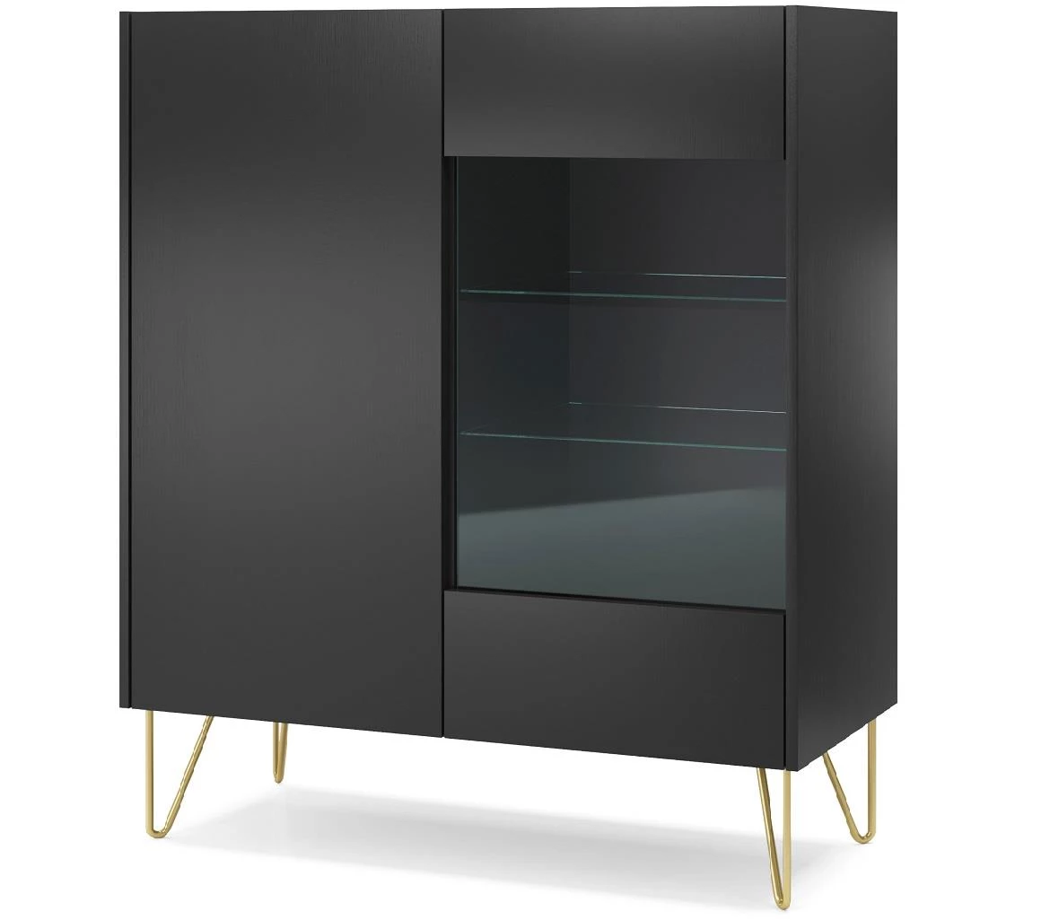 Harmony WT97vitrina 2 vrata 97x37x122 cm crna