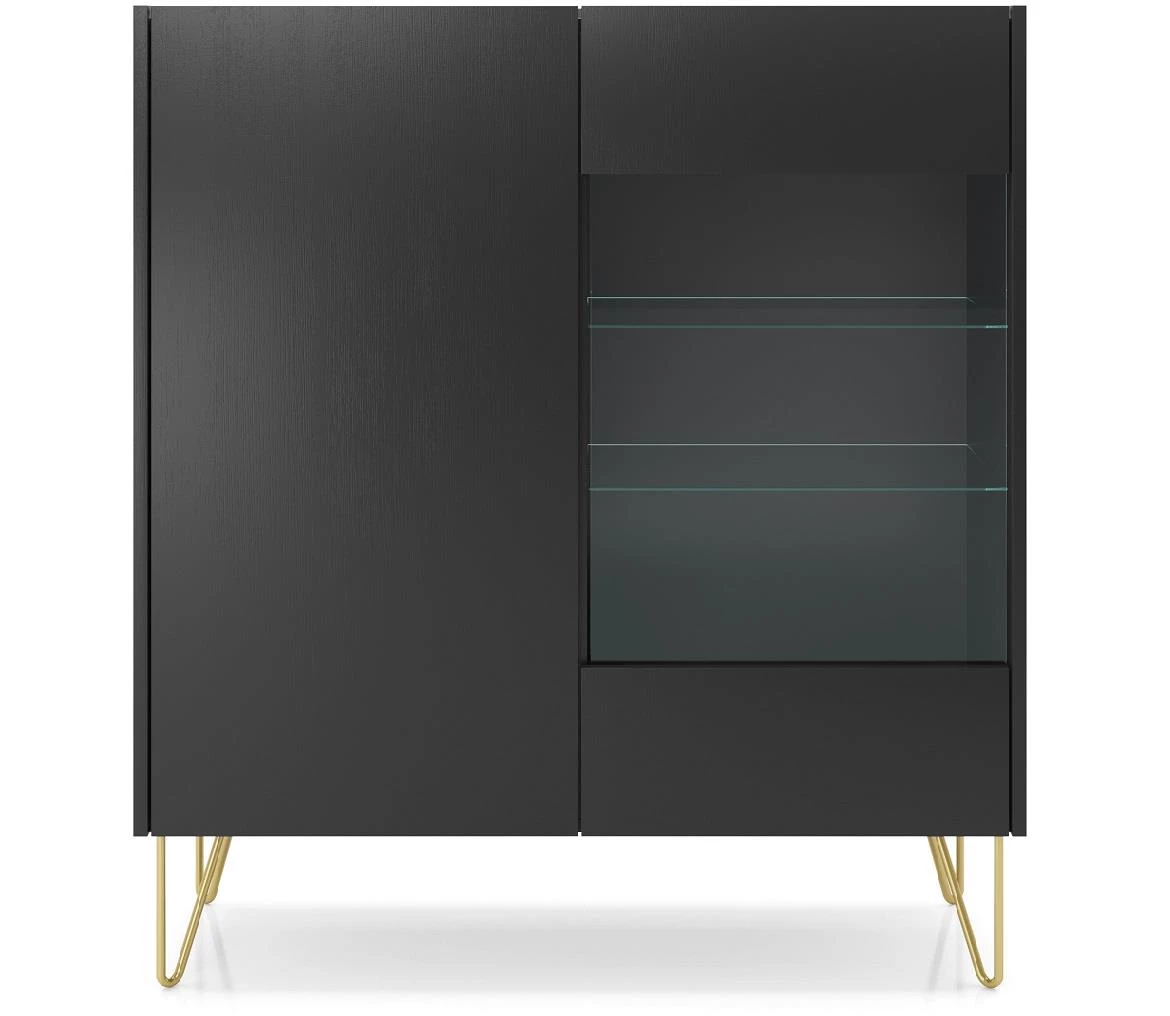 Harmony WT97vitrina 2 vrata 97x37x122 cm crna