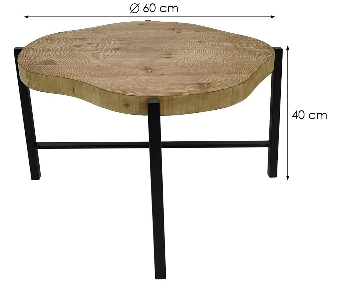 Maine stocic D60x40 cm hrast/crni