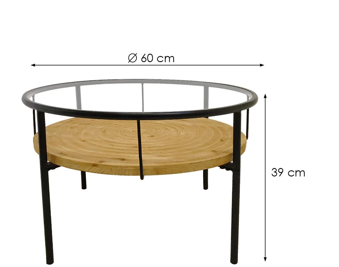 Alton stocic 1 polica D60x39 cm hrast/crni
