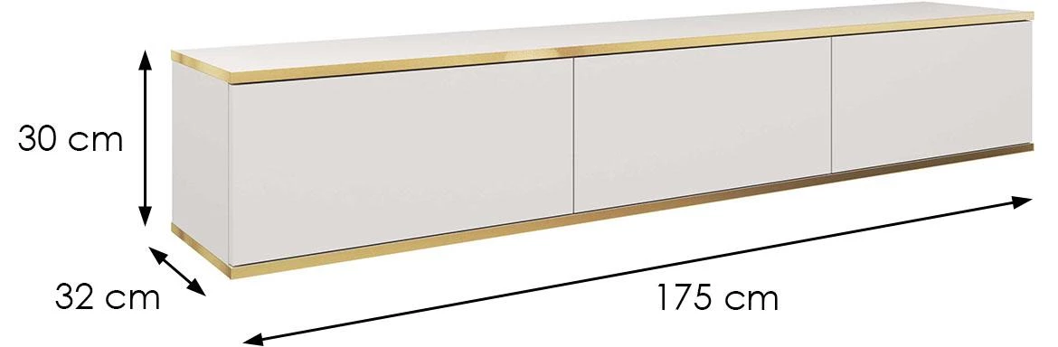 Oro 175 TV komoda 3 vrata 175x32x30 cm beli