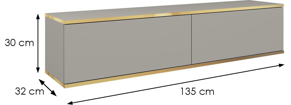 Oro 135 TV komoda 2 vrata 135x32x30 cm sivi