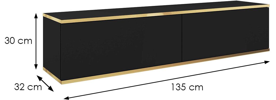 Oro 135 TV komoda 2 vrata 135x32x30 cm crni