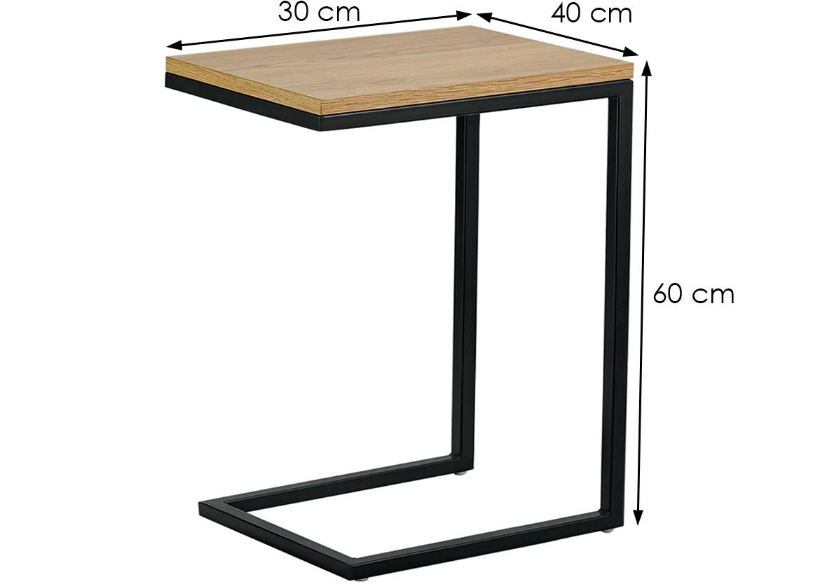 Svan 9375 stocic 40x30x60 cm natur/crni metal