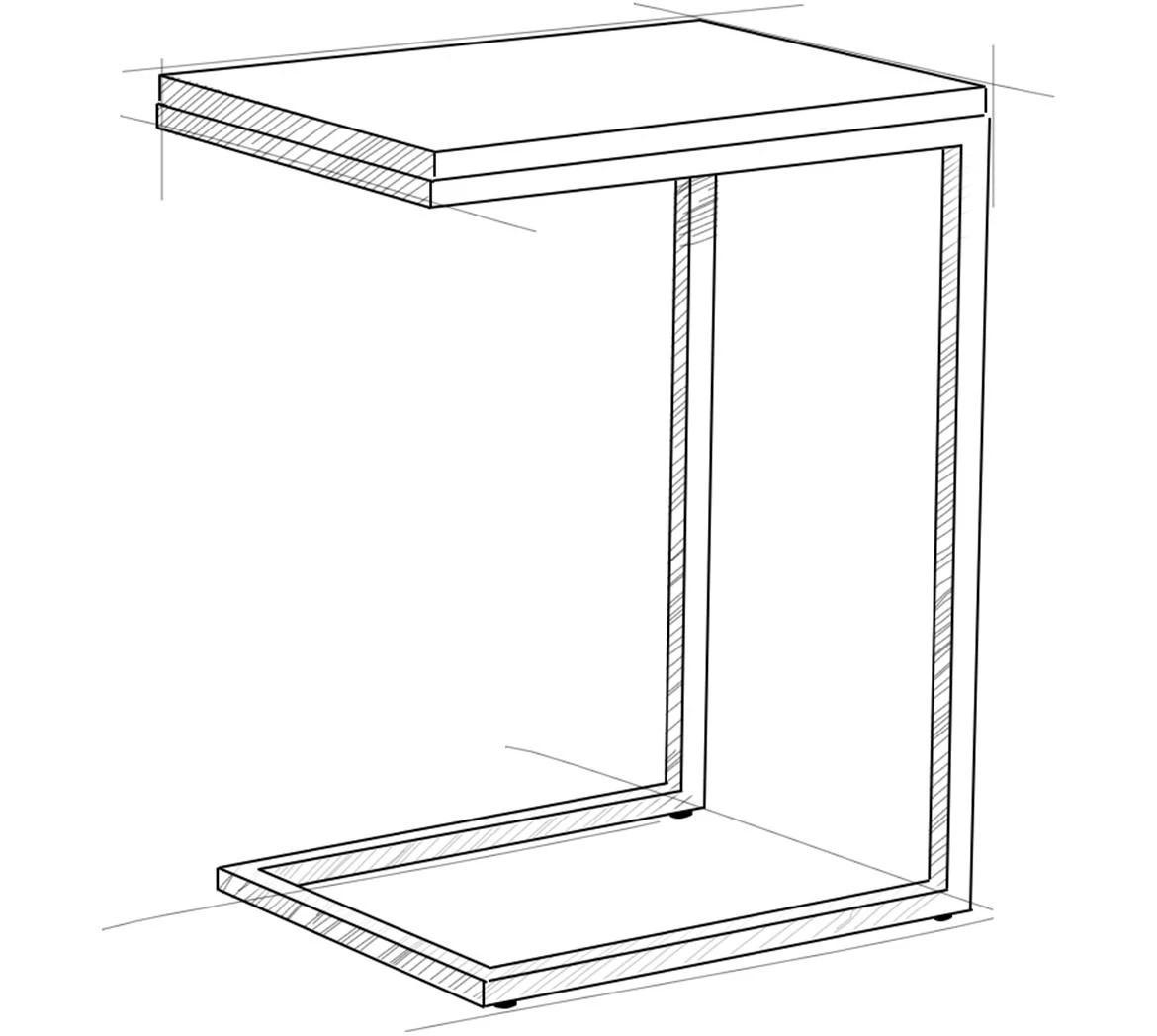 Svan 9375 stocic 40x30x60 cm natur/crni metal