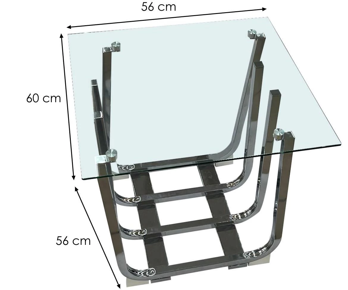 CF60047-B stocic 56x60x56 cm staklo/metal
