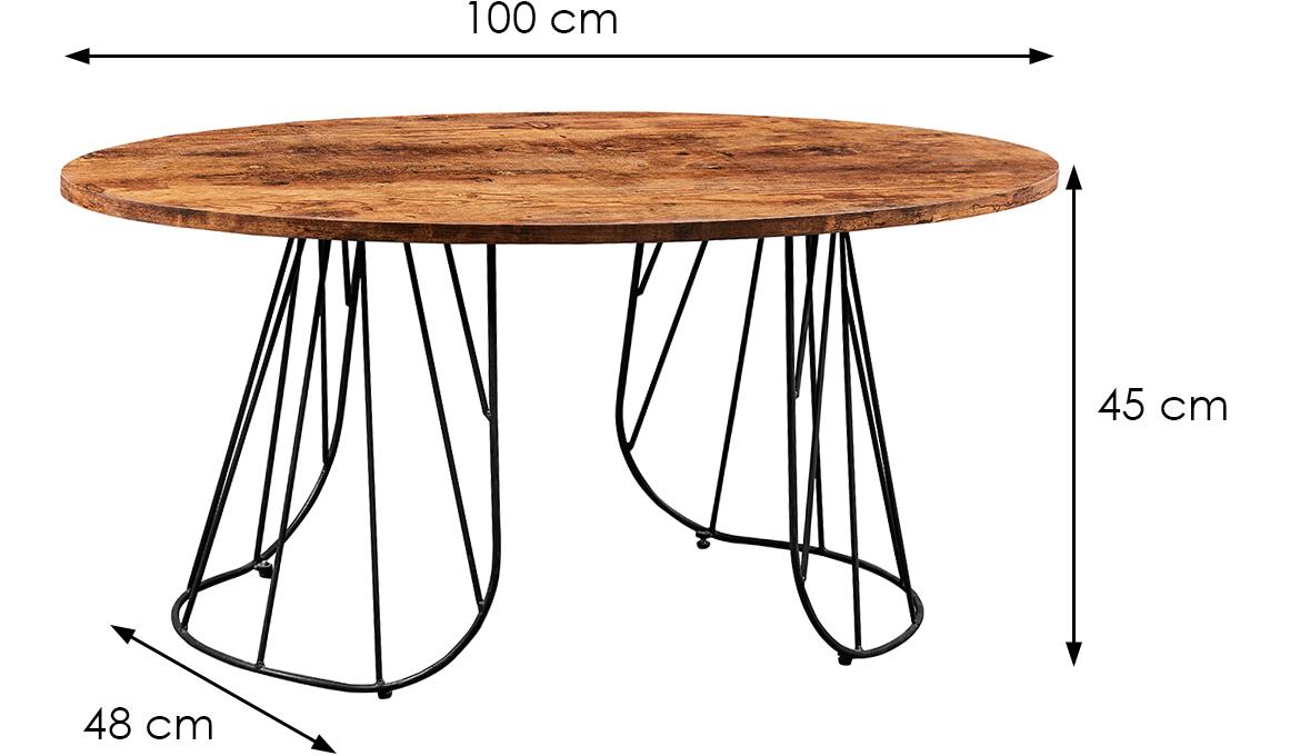 Turtle Lct-829 stocic 48x100x45 cm hrast/crni metal