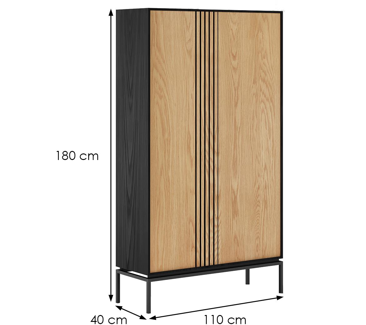 Svan ormar 2 vrata 110x40x180 cm hrast/crni