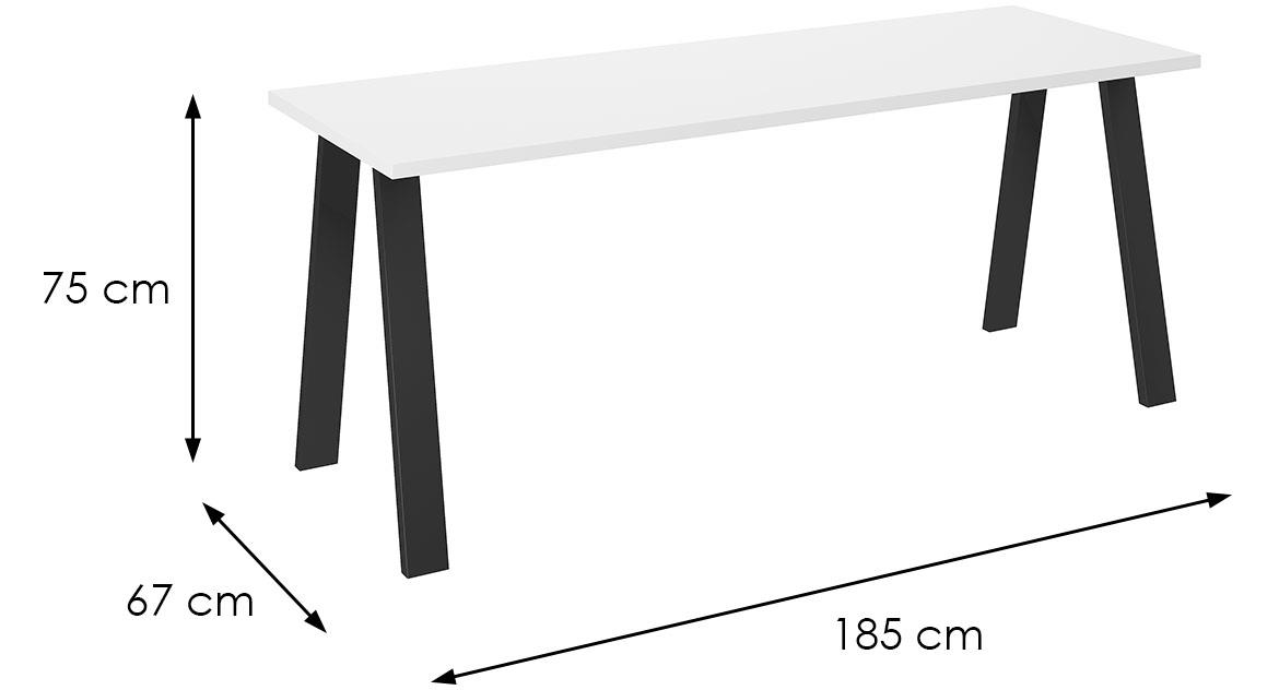 Kleo sto 185x67x75 cm belo/crni