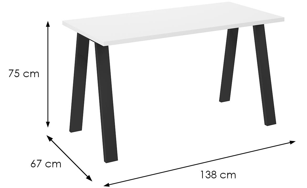 Kleo sto 138x67x75 cm belo/crni