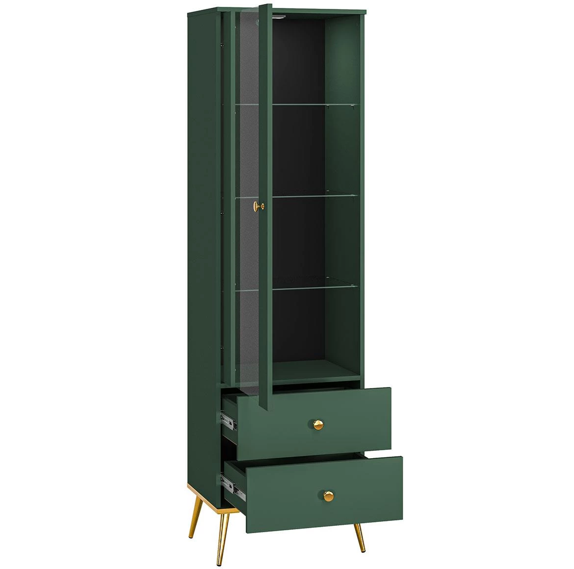 Forest 01 vitrina 1 vrata+2 fioke 55x40x190 cm zelena