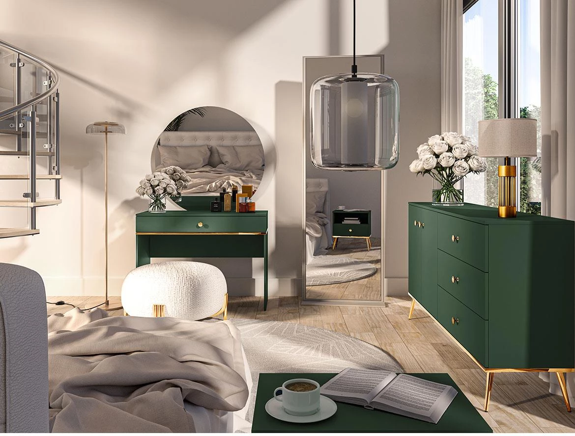 Forest 01 vitrina 1 vrata+2 fioke 55x40x190 cm zelena