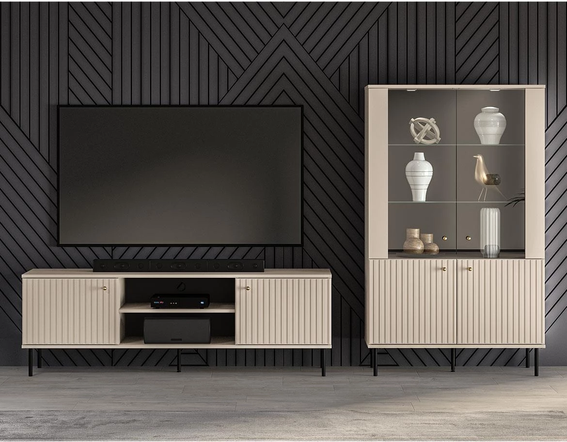 Sophie 03 vitrina 4 vrata 92x40x151 cm bež