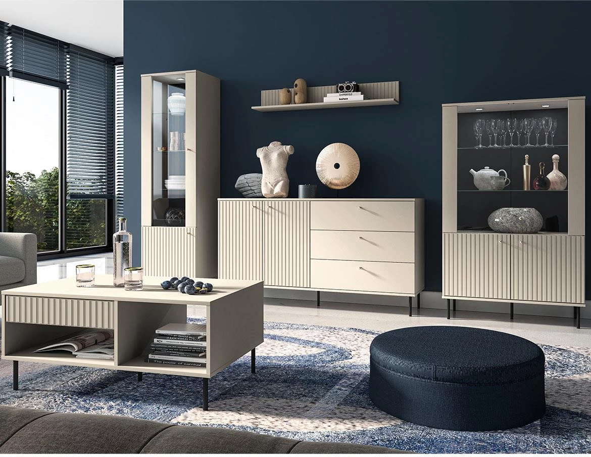 Sophie 03 vitrina 4 vrata 92x40x151 cm bež