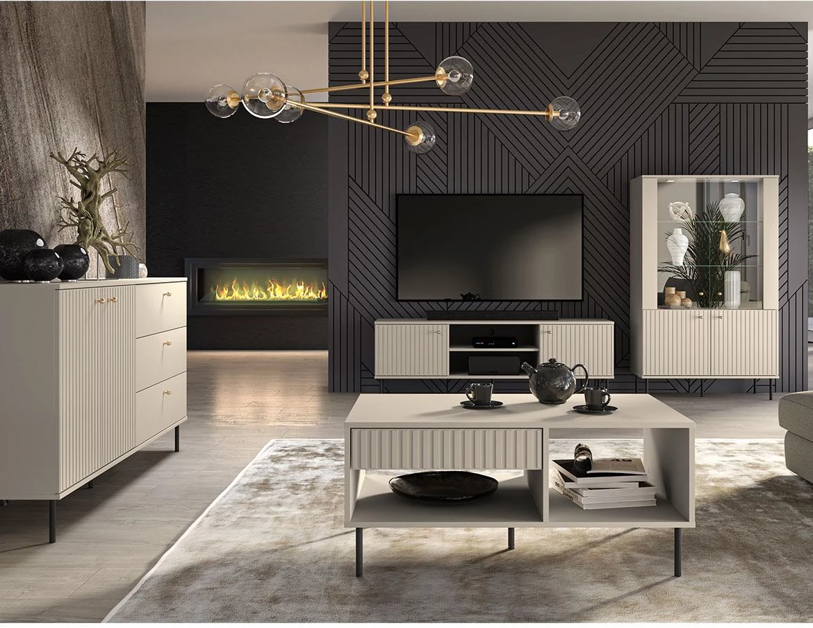 Sophie 03 vitrina 4 vrata 92x40x151 cm bež