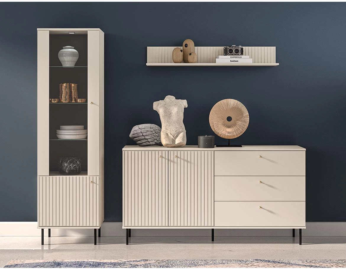 Sophie 03 vitrina 4 vrata 92x40x151 cm bež