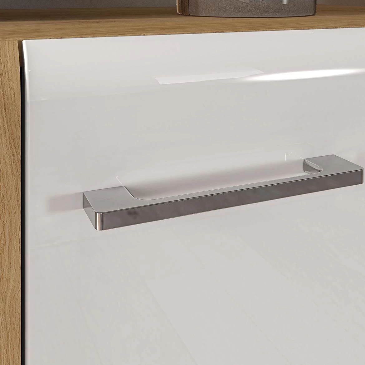 Adagio 03L vitrina 2 vrata 92x42x143 cm hrast/bela visoki sjaj