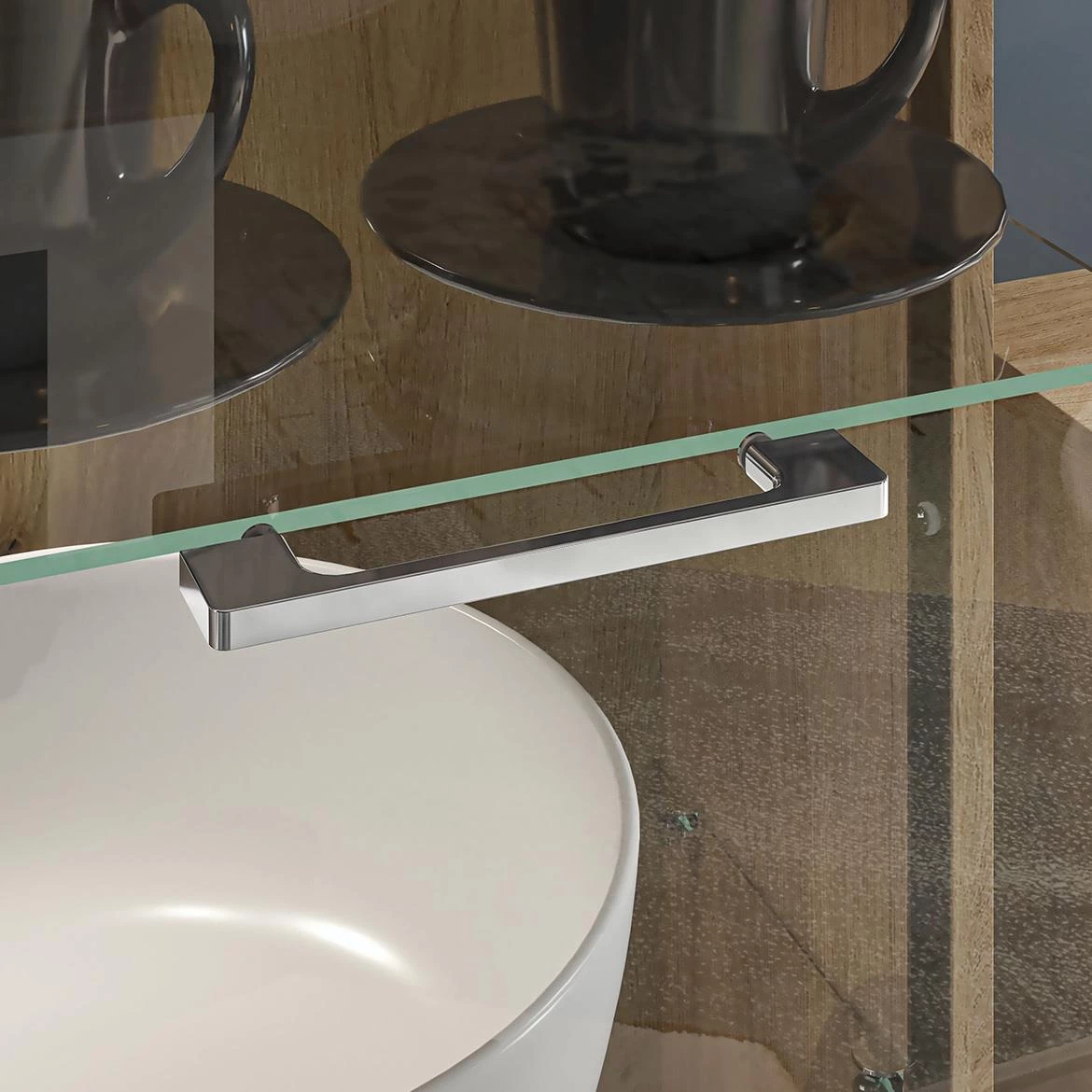 Adagio 02P vitrina 65x42x196 cm hrast/bela visoki sjaj